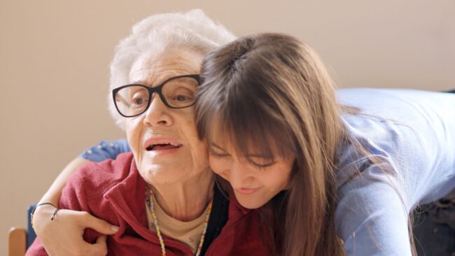 Adult children helping aging parents